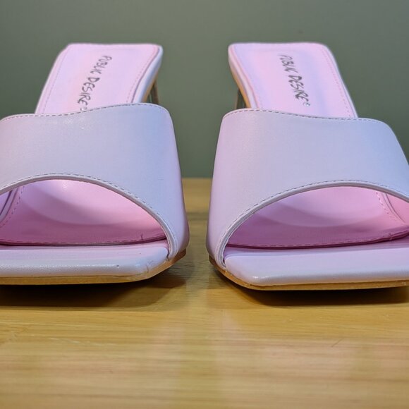 Lightly Worn Public Desire Pink Persplex 4-inch Heels - Size US 7, UK 5, EU 38 - Picture 4 of 10